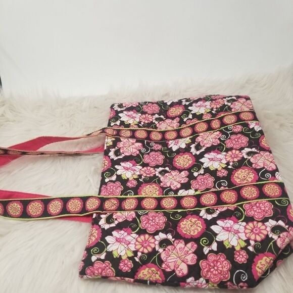 Quilted Tote Pink Floral Bag Boho - Picture 10 of 10
